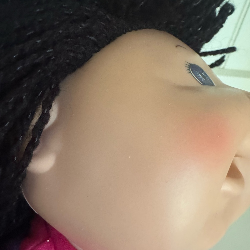 Adorable Pink Doll with Black Hair - Picture 3 of 11
